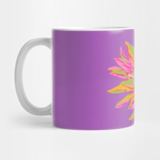 DAHLIA BURSTS Abstract Blooming Floral Summer Bright Flowers - Fuchsia Pink Yellow Lime Green on Violet Purple - UnBlink Studio by Jackie Tahara Mug